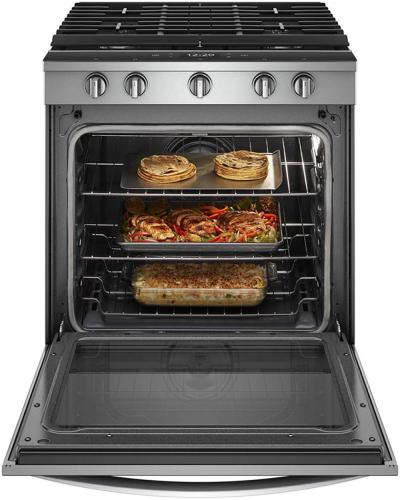 30" Whirlpool 5.8 Cu. Ft. Smart Slide-in Gas Range with EZ-2-Lift  8482  Hinged Cast-iron Grates1 - WEG750H0HZ