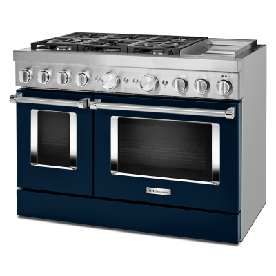 48" KitchenAid 6.3 Cu. Ft. Smart Commercial-style Dual Fuel Range With Griddle - KFDC558JIB