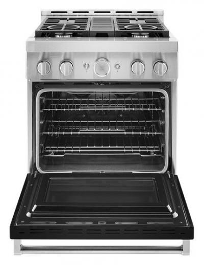 30" KitchenAid 4.1 Cu. Ft. Smart Commercial-Style Gas Range With 4 Burners - KFGC500JBK