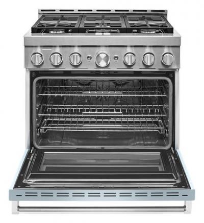 36" KitchenAid 5.1 Cu. Ft. Smart Commercial-Style Gas Range With 6 Burners - KFGC506JMB