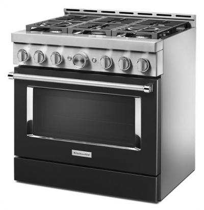 36" KitchenAid 5.1 Cu. Ft. Smart Commercial-Style Gas Range With 6 Burners - KFGC506JBK