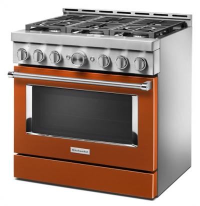 36" KitchenAid 5.1 Cu. Ft. Smart Commercial-Style Gas Range With 6 Burners - KFGC506JSC