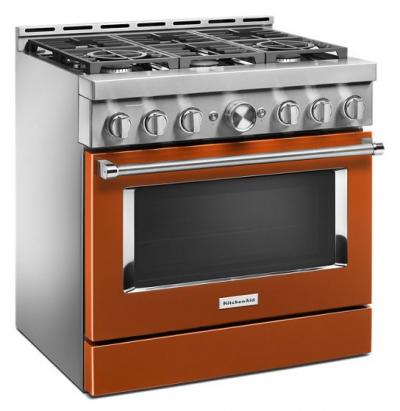 36" KitchenAid 5.1 Cu. Ft. Smart Commercial-Style Gas Range With 6 Burners - KFGC506JSC