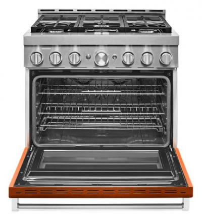 36" KitchenAid 5.1 Cu. Ft. Smart Commercial-Style Gas Range With 6 Burners - KFGC506JSC