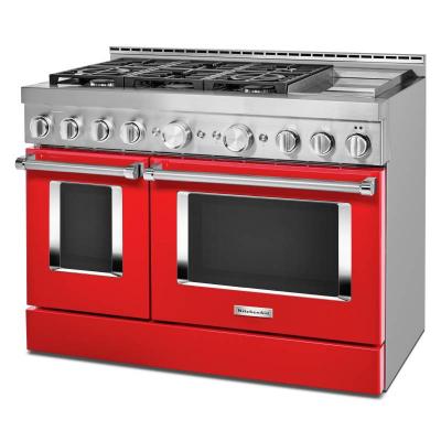 48" KithenAid 6.3 Cu. Ft. Smart Commercial-Style Gas Range With Griddle - KFGC558JPA