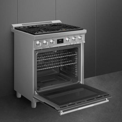 30" SMEG Freestanding Professional Gas Range in Stainless Steel - SPR30UGGX