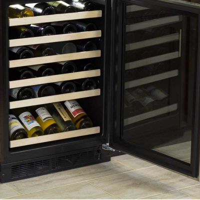 24" Marvel 5.3 Cu. Ft.  Built-In High-Efficiency Single Zone Wine Refrigerator With Display Rack - MLWC324SG01A