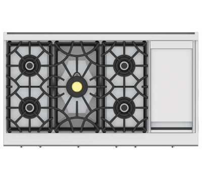 48" Hestan KRG Series Gas Range with 5-Burners in Steeletto - KRG485GD-LP