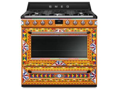 36" SMEG Divina Cucina Freestanding Dual Fuel Range - TRU36GMDGC