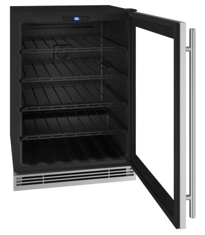 24" U-Line Wine Refrigerator with 5.7 Cu. Ft. Capacity and Stainless Frame Finish - UHWC024-SG01A