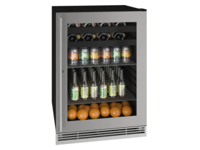 24" U-Line Beverage Center with 5.5 Cu. Ft. Capacity - UHBV124-SG31A