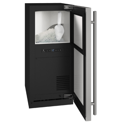 15" U-Line Freestanding/Built-In Ice Maker with Reversible Hinge - UHNP115-SS01B