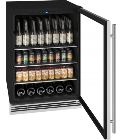 24" U-Line Beverage Center with 5.7 Cu. Ft. Capacity - UHBV024-SG01A