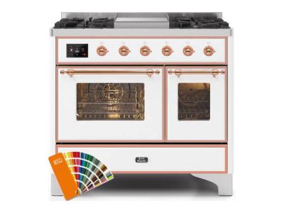 40" ILVE Majestic II Dual Fuel Range with Copper Trim in Custom Ral  - UMD10FDNS3/RALP LP