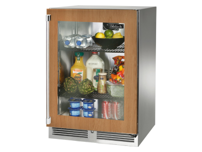 24" Perlick Marine Signature Series Right-Hinge Refrigerator in Panel Ready Glass Door with Door Lock - HP24RM44RL