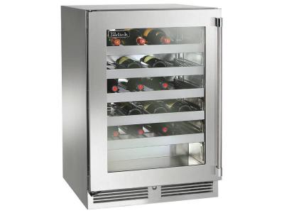 24" Perlick Marine Signature Series Wine Reserve Stainless Steel Glass Door - HP24WM43L