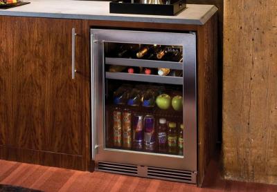 24" Perlick Indoor ADA Height Left-Hinge Compliant Beverage Center in Solid Stainless Steel Door - HA24BB41L