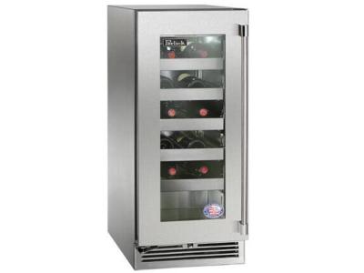 15" Perlick Indoor Signature Series Wine Reserve Stainless Steel Glass Door -  HP15WS43LL