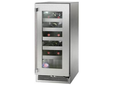 15" Perlick Indoor Signature Series Wine Reserve Stainless Steel Glass Door -  HP15WS43RL