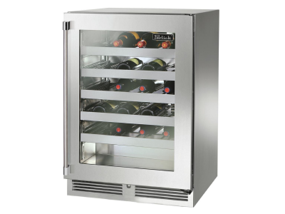 24" Perlick Indoor Signature Series Right-Hinge Wine Reserve in Stainless Steel Glass Door - HP24WS43R