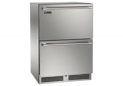 24" Perlick Indoor Signature Series Dual-Zone Refrigerator/Freezer Stainless Steel Drawers - HP24ZS45