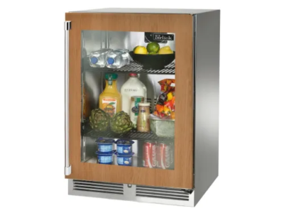 24" Perlick Indoor Signature Series Right-Hinge Undercounter Refrigerator in Panel Ready Glass Door with Door Lock - HP24RS44RL