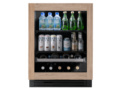 24" True Residential 5 Cu. Ft. Overlay Glass Left-Hinge Undercounter Beverage Center - TUBADA-24-LG-AO