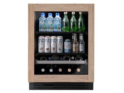 24" True Residential 5 Cu. Ft. Overlay Glass Right-Hinge Undercounter Beverage Center - TUBADA-24-RG-AO