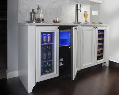 24" True Residential 5.75 Cu. Ft. Overlay Panel Right-Hinge Single Tap UnderCounter Beverage Dispenser - TUR-24BD-R-OP-C