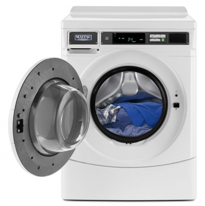 27" Maytag Commercial 3.1 Cu. Ft. Non- Vend Front Load Washer in White - MHN33PRCWW