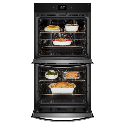 27" Whirlpool 8.6 Cu. Ft. Smart Double Wall Oven with Air Fry in Black Stainless - WOED7027PZ