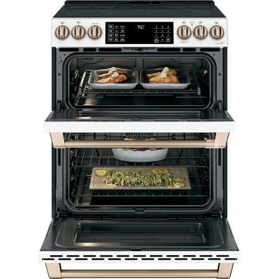 30" Café 6.7 Cu. Ft. True Convection Double Oven Slide-In Smooth Top Electric Range  - CCES750P4MW2