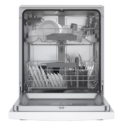 24" Bosch 300 Series Recessed Handle ADA Compliant Dishwasher in White - SGE53C52UC