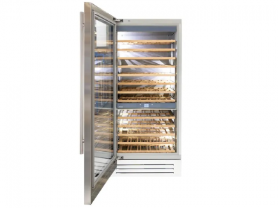 36" Fhiaba Classic Series Left Hinge Built-In Dual Zone Wine Cooler in Stainless Steel - FK36WCC-LS1