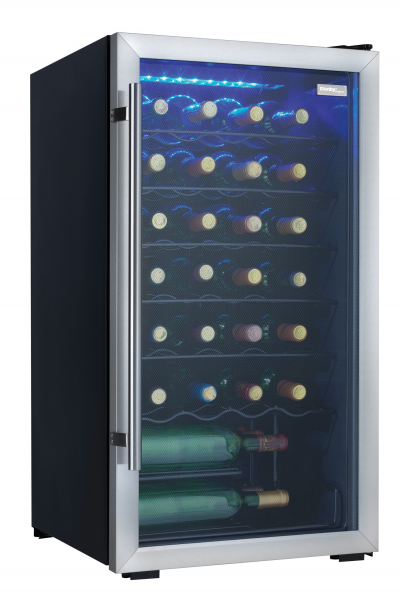 18" Danby 30 Bottle Free-Standing Wine Cooler in Stainless Steel - DWC310BLSDD