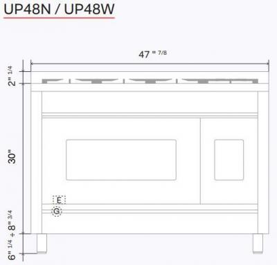 48" ILVE Nostalgie II Dual Fuel Natural Gas Freestanding Range in Glossy Black with Brass Trim - UP48FNMP/BKG NG