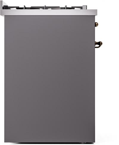 30" ILVE Nostalgie II Dual Fuel Liquid Propane Freestanding Range in Matte Graphite with Bronze Trim - UP30NMP/MGB LP