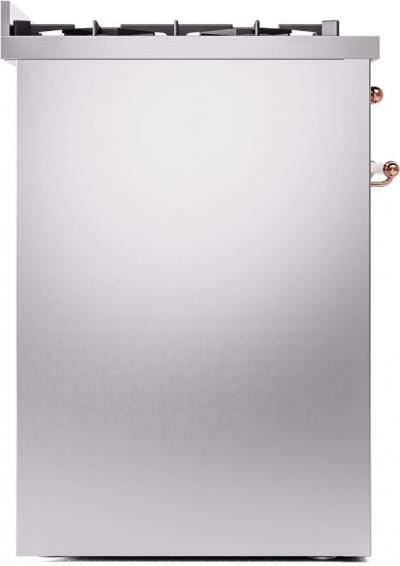 30" ILVE Nostalgie II Dual Fuel Liquid Propane Freestanding Range in Stainless Steel with Copper Trim - UP30NMP/SSP LP