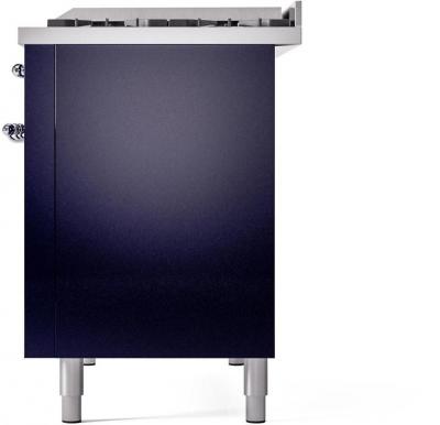 48" ILVE Nostalgie II Dual Fuel Liquid Propane Freestanding Range in Blue with Chrome Trim - UP48FNMP/MBC LP