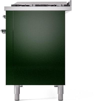 48" ILVE Nostalgie II Dual Fuel Natural Gas Freestanding Range in Emerald Green with Chrome Trim - UP48FNMP/EGC NG