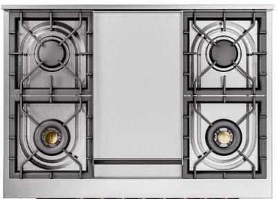 36" ILVE Professional Plus II Dual Fuel Natural Gas Freestanding Range with Chrome Trim - UP36FNMP/SSC NG