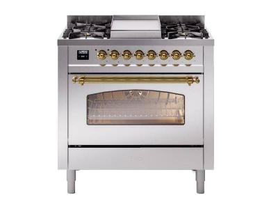 36" ILVE Professional Plus II Dual Fuel Liquid Propane Freestanding Range with Chrome Trim - UP36FNMP/SSC LP