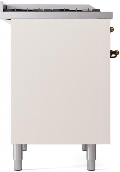 40" ILVE Nostalgie II Dual Fuel Liquid Propane Freestanding Range in Antique White with Bronze Trim - UPD40FNMP/AWB LP