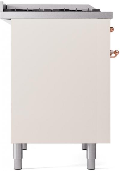 40" ILVE Nostalgie II Dual Fuel Liquid Propane Freestanding Range in Antique White with Copper Trim - UPD40FNMP/AWP LP