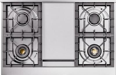 40" ILVE Nostalgie II Dual Fuel Natural Gas Freestanding Range in Stainless Steel with Copper Trim - UPD40FNMP/SSP NG