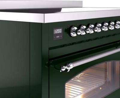 48" ILVE Nostalgie II Electric Freestanding Range in Emerald Green with Chrome Trim - UPI486NMP/EGC