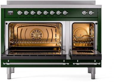 48" ILVE Nostalgie II Electric Freestanding Range in Emerald Green with Chrome Trim - UPI486NMP/EGC