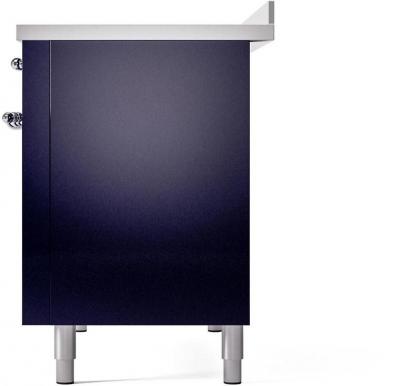 48" ILVE Nostalgie II Electric Freestanding Range in Blue with Chrome Trim - UPI486NMP/MBC