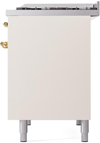 40" ILVE Nostalgie II Dual Fuel Natural Gas Freestanding Range in Antique White with Brass Trim - UPD40FNMP/AWG NG