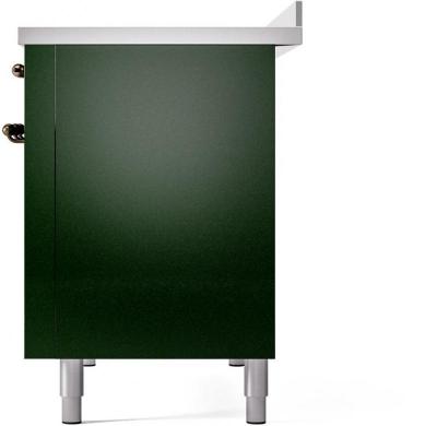 48" ILVE Nostalgie II Electric Freestanding Range in Emerald Green with Bronze Trim - UPI486NMP/EGB